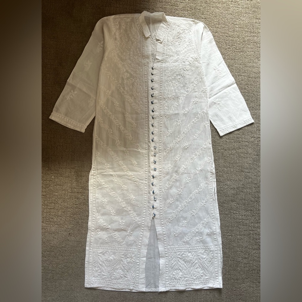 White Chikankari Indian Kurti